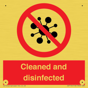 Cleaned and disinfected